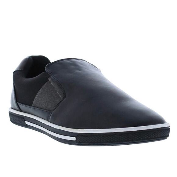 Zanzara Black Men Lucky Slip-On Sneaker Size 12 Soft Leather Padded insole New - Picture 2 of 13